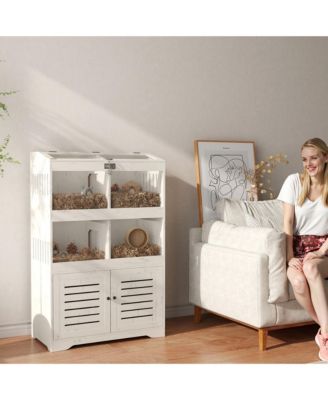 Large Hamster Cage for Multiple Small Pets with Storage Cabinet