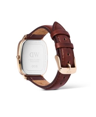 Men's Analog Brown Leather Watch, 32mm