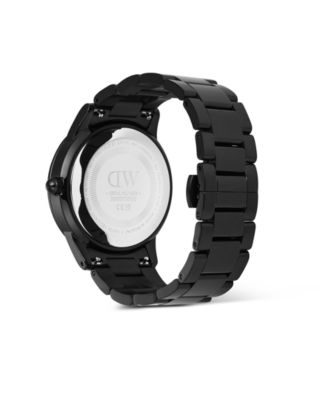 Men's Analog Black Stainless-Steel Watch, 40mm