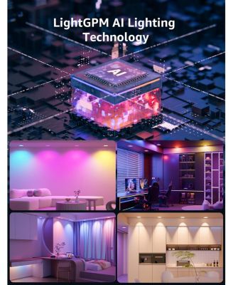 R2 AI 6 inch LED Recessed Light Dimmable Wafer Lights RGBCW, Smart Canless Downlights Work Alexa & Google Assistant, 12W 1050lm, 4-Pack