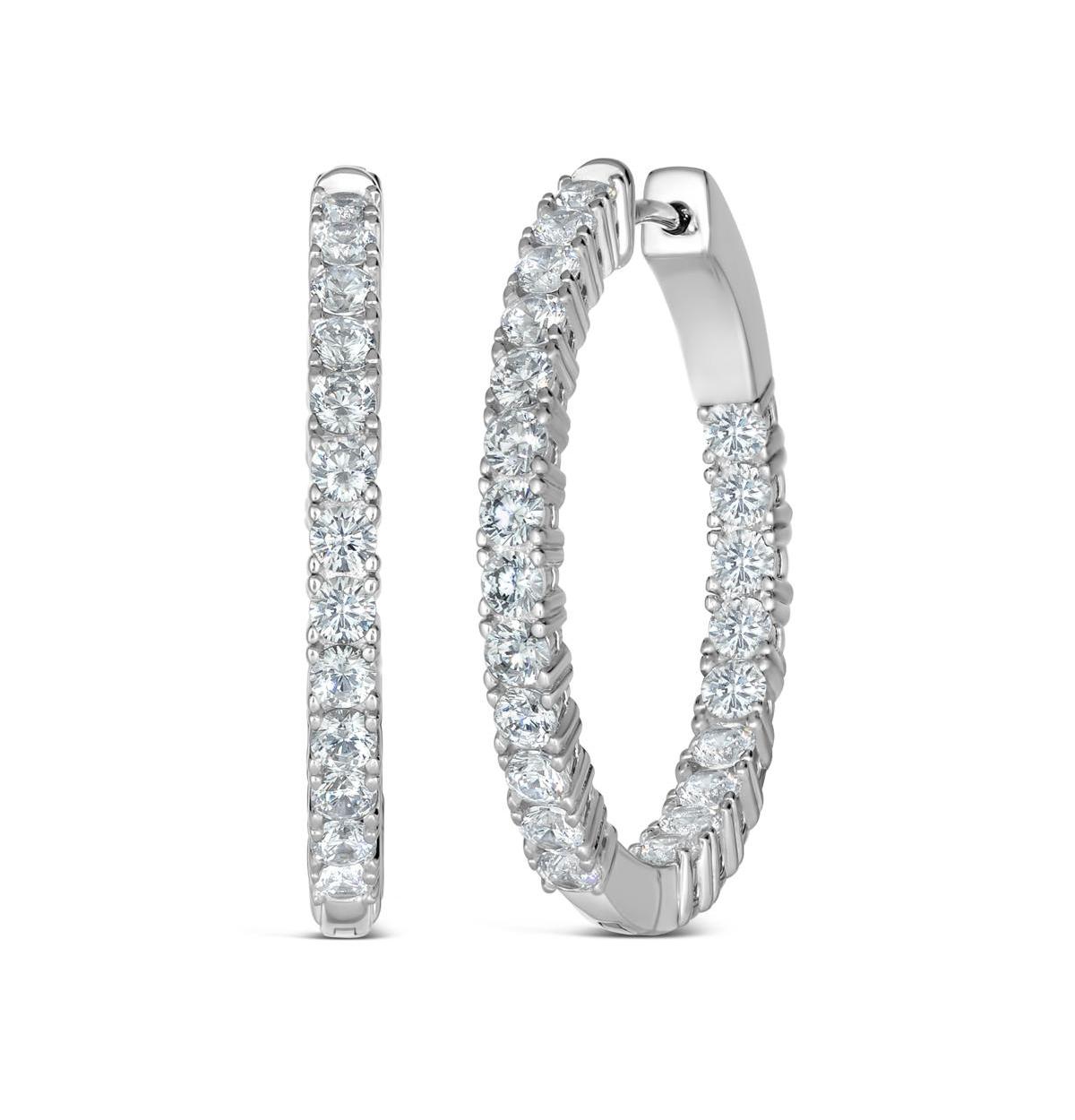Inside Out 1.50tcw Cz Crystalline Hoops - Platinum