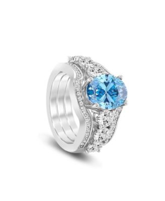 3 Carat Aquamarine Wedding Set