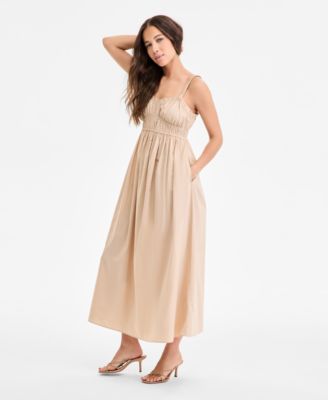 Women's Cotton Sweetheart-Neck Maxi Dress