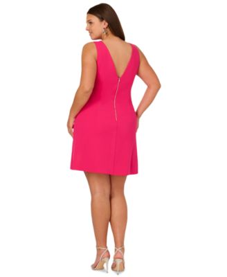 Облегающее расклешенное платье без рукавов с V-образным вырезом Adrianna by Adrianna Papell большого размера