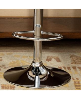 of 2 Adjustable Swivel Bar Stools with Diamond-Tufted Faux Leather Seats, Footrest, and Chrome Base for Kitchen or Home Bar