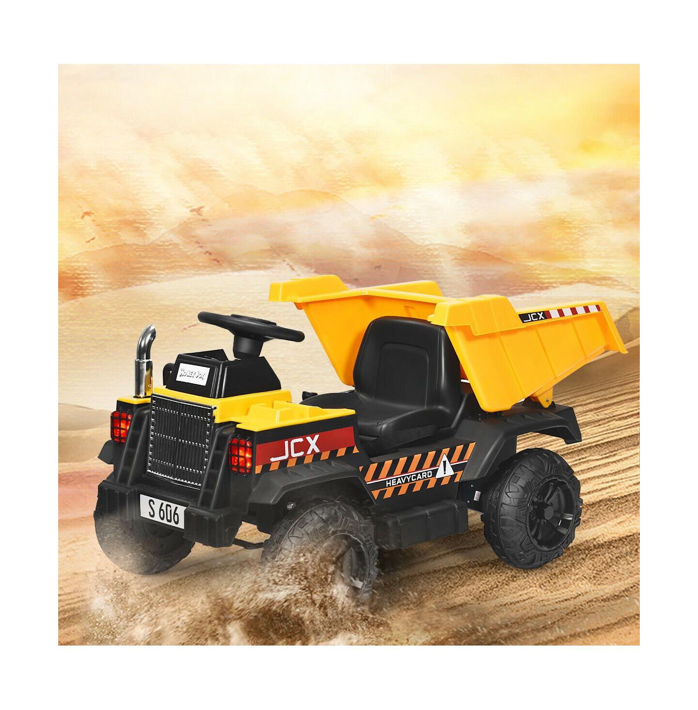 Детская игрушка Mecale 12V Battery Kids Ride On Dump Truck with Electric Dump Bed, Ages 3+, цвет: Жёлтый — фото 6