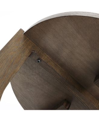 20-Inch Round Wood Side Table with Walnut Finish