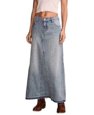 Женская джинсовая юбка макси на молнии от бренда Lucky