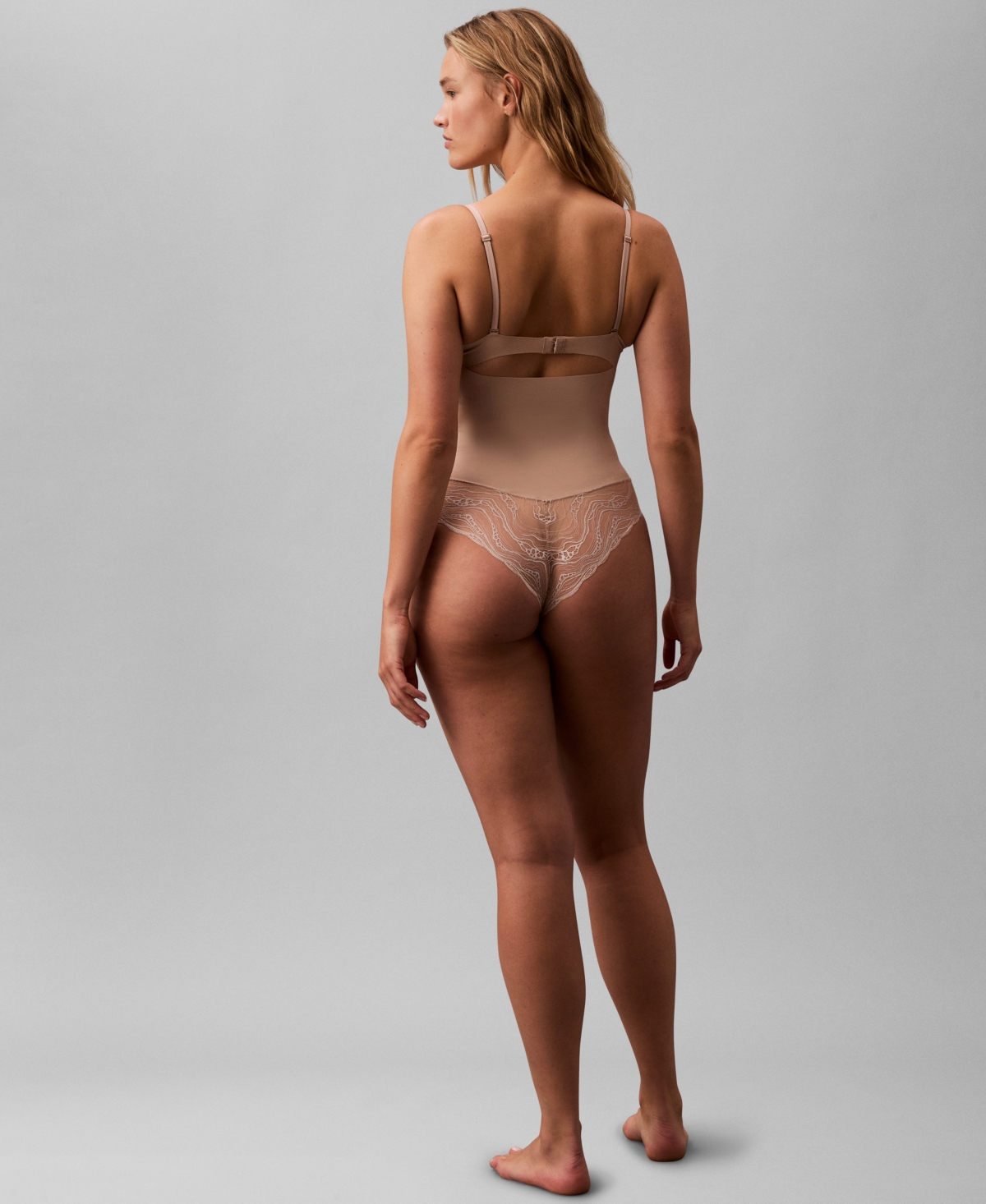 Shop Calvin Klein Women's Lace-trim Shapewear Bodysuit Qf8002