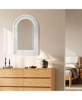 White Arch Rectangle 36-Inch Tall Wall Mirror, Accent and Vanity