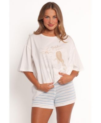 Женская футболка Mia с рисунком в виде лепестков и щенка