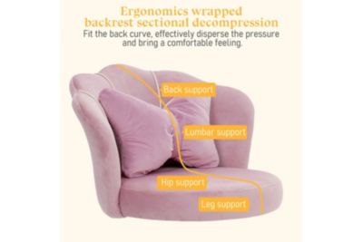 Modern Velvet Office Chair, 360 Swivel Adjustable Height Task Chair