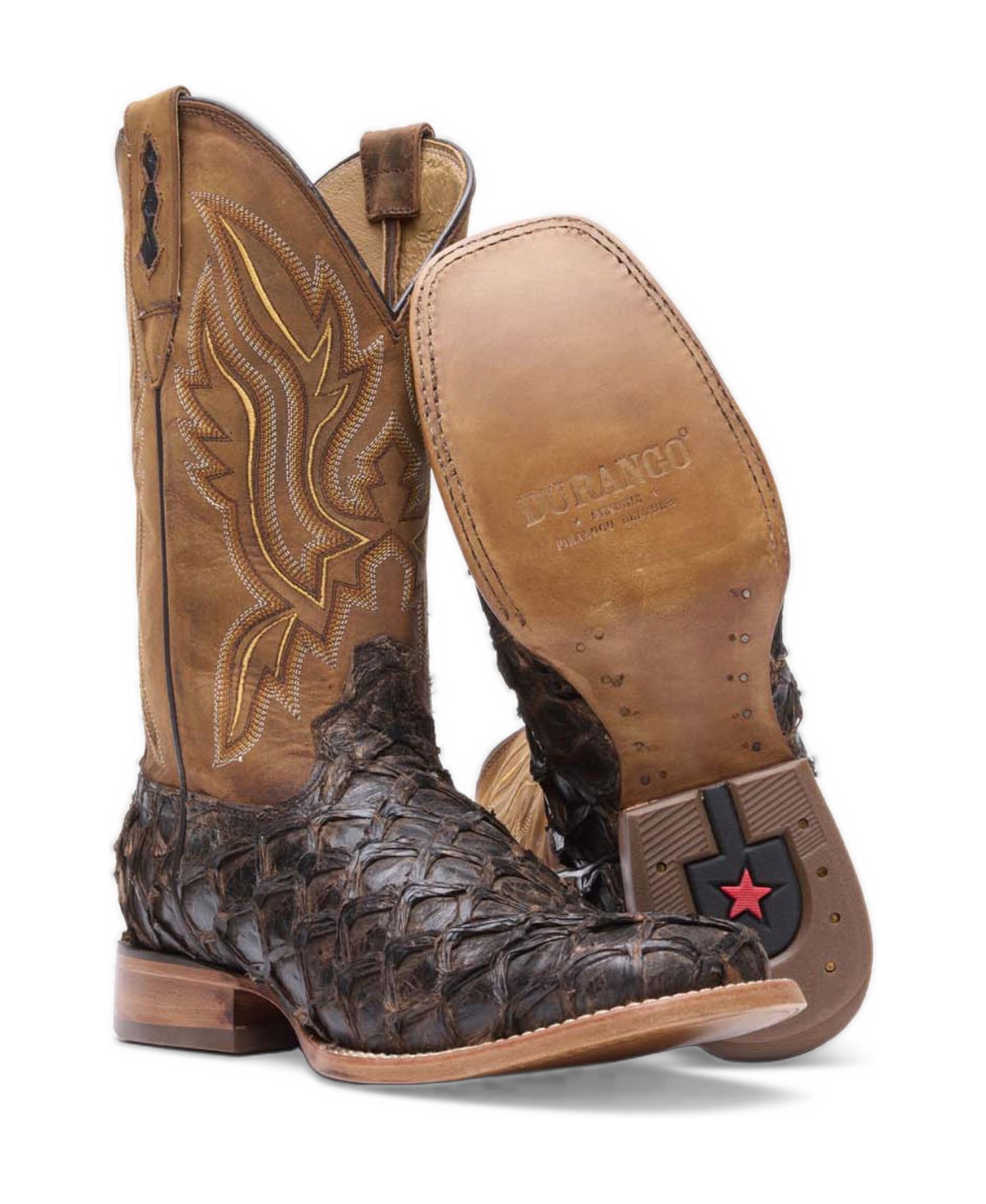 Men's Premium Exotics Dark Brown Pirarucu Western Boot