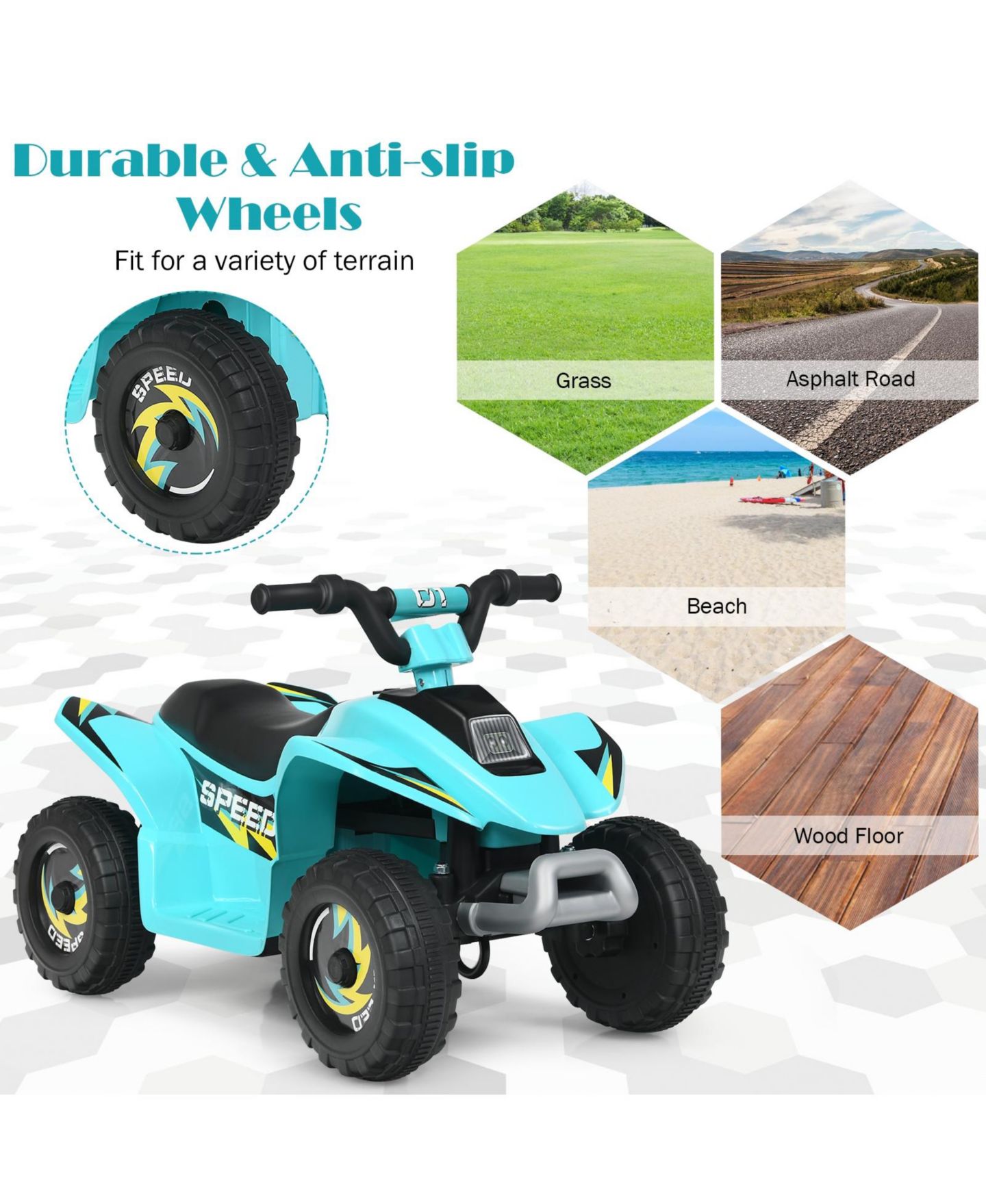 Детская игрушка Mecale Atv Electric 4-Wheel Ride-On Toy, for 1 Player, Ages 3+, цвет: Синий — фото 9