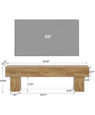 63" TV Stand, Farmhouse Entertainment Center, Low TV Console Table for Living Room, Long Media Console Television Stands for 55/60/65 Inches TV