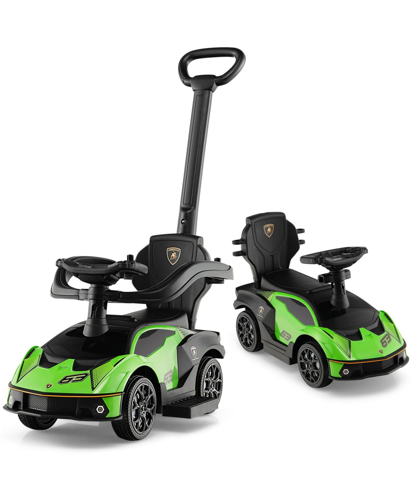 Детская игрушка Mecale 3-in-1 Licensed Lamborghini Ride-On Push Car With Under-Seat Storage, 55-lb Capacity, Ages 1+, цвет: Зелёный — фото 1