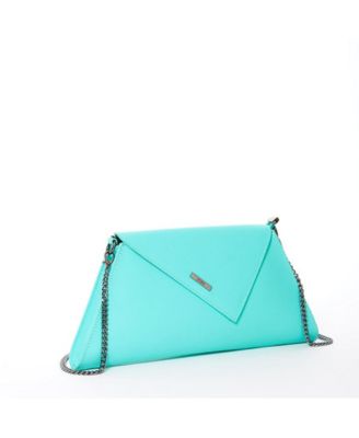 Leather Clutch Bag Turquoise Evening Purse Unique Women's Handbag