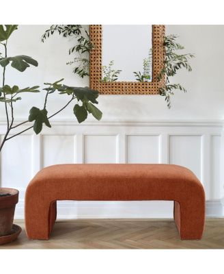 47" Velvet Upholstered Waterfall Bench, Modern Bed Bench for Living Room or Entryway