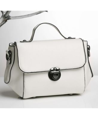 Стильная женская сумка-компаньон белого цвета через плечо