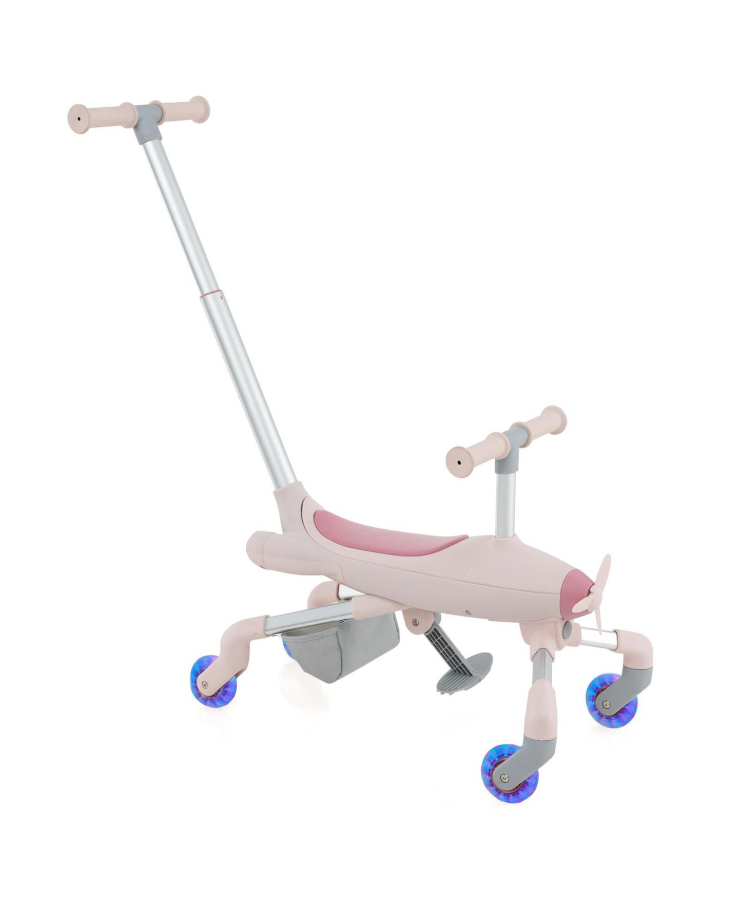 Детская игрушка Mecale 2-in-1 Airplane Ride-On Push Car with LED Lighted Wheels, 33"L x 13"W x 36"H, Ages 18-60 Months, цвет: Розовый — фото 1