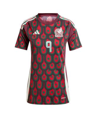 Женская футболка Adidas Raul Jimenez Burgundy от Национальной сборной Мексики 2024 года выпуска, точная копия домашней футболки игрока