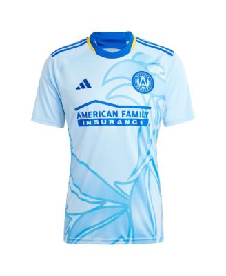 Мужская майка Adidas Miguel Almiron светло-синего цвета от Atlanta United FC 2024 года выпуска, точная копия формы игрока Resurgens