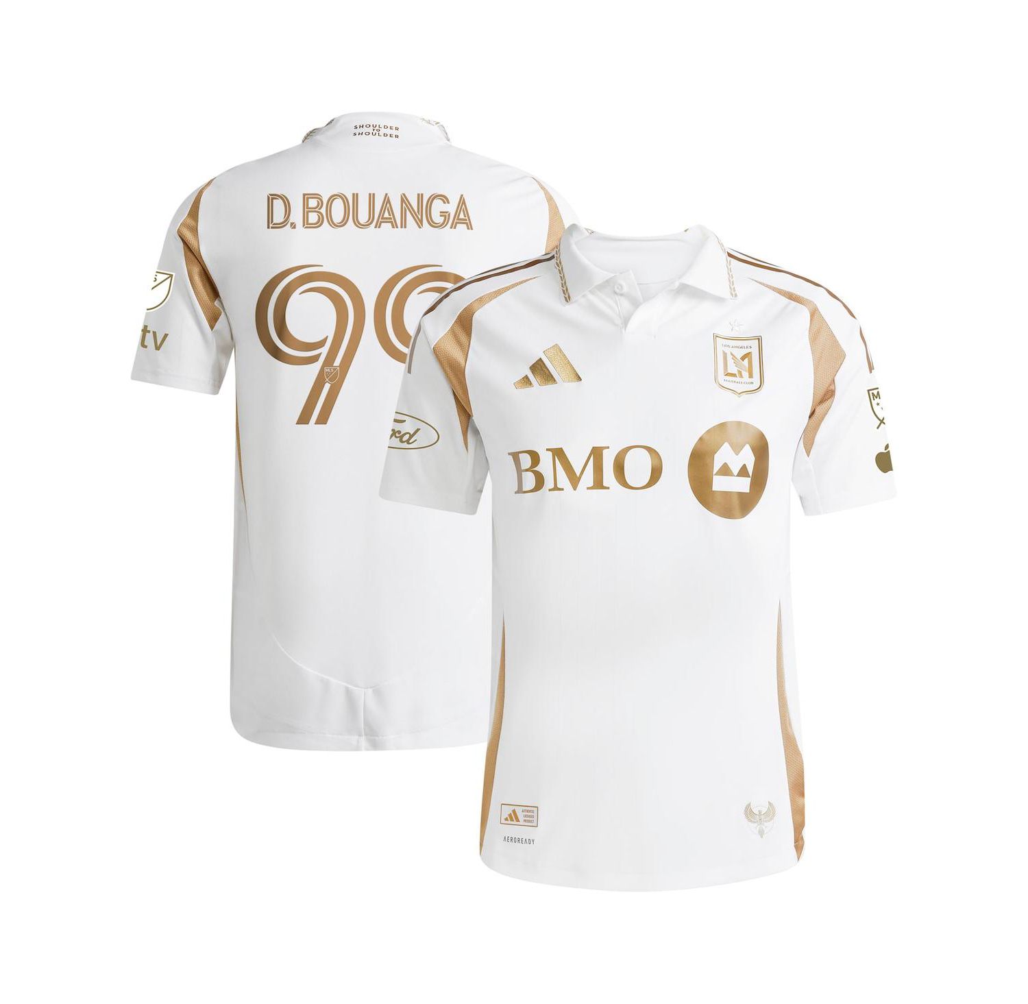 Men's Denis Bouanga White LAFC 2025 Secondary Authentic Player Jersey