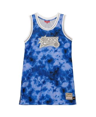 Женское голубое платье-майка из джерси Galaxy Jersey Philadelphia 76ers Hardwood Classics от Mitchell & Ness синего цвета