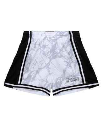 Женские белые шорты Mitchell & Ness от Los Angeles Lakers Hardwood Classics Marble Shorts белого цвета