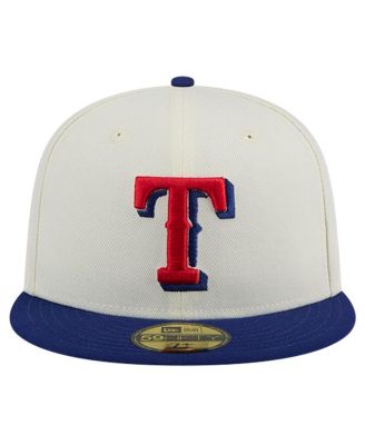 Мужская приталенная шляпа New Era кремового цвета Texas Rangers Chrome 59 FIFTY