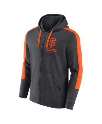 Мужская толстовка Fanatics Heather Charcoal San Francisco Giants с капюшоном на молнии из флиса