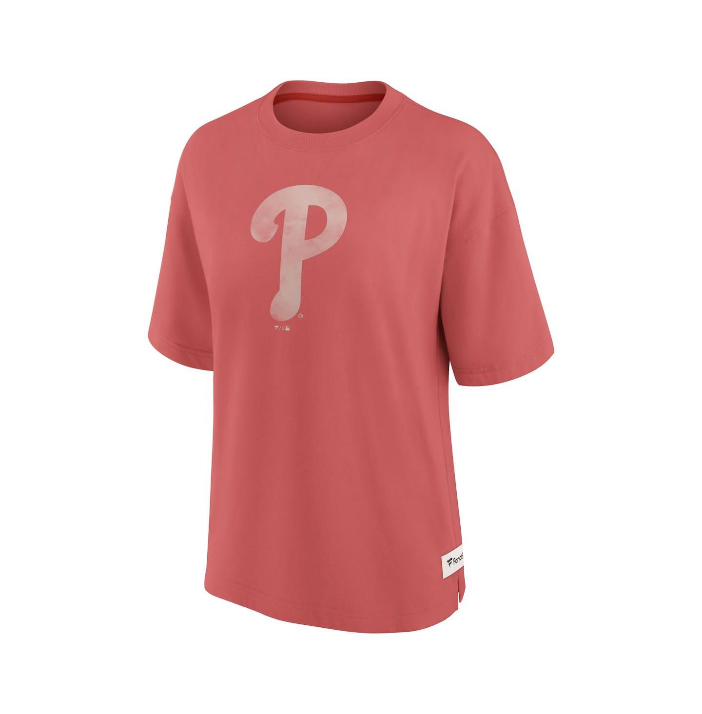 Женская футболка Fanatics Red Philadelphia Phillies Oversized Elements Raw Edge Future Ground — фото 3