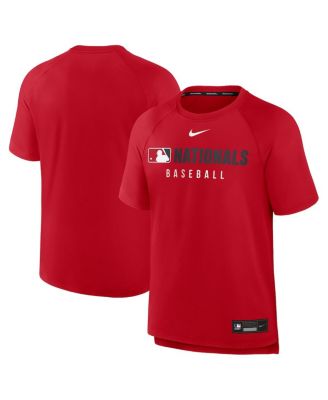 Nike - Men's Red Washington Nationals Authentic Collection Pregame Raglan Performance T-Shirt