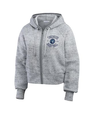 Женская толстовка Heather Grey Minnesota Timberwolves с капюшоном на молнии и радиатором в крапинку от Erin Andrews от Erin Andrews.
