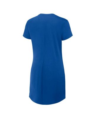 Women's Royal Chicago Cubs Ruched Drape T-Shirt Dress