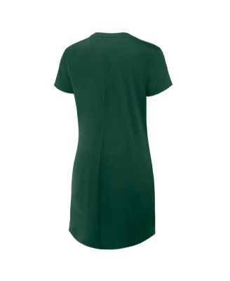 Women's Green Miami Hurricanes Ruched Drape T-Shirt Dress