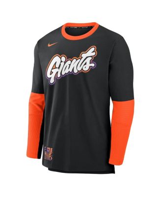 Мужская черно-оранжевая футболка с длинным рукавом Nike San Francisco Giants 2025 City Connect Authentic Collection из коллекции Authentic, облегченная футболка для игроков Tri-Blend Performance