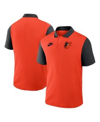 Nike - Men's Orange/Black Baltimore Orioles Cooperstown Collection Color Block Victory Performance Polo Shirt