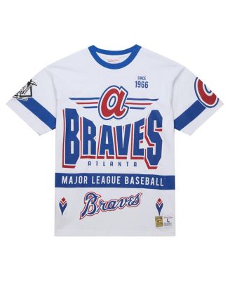 Мужская белая футболка премиум-класса от Mitchell & Ness из коллекции Atlanta Braves Cooperstown Team Origins