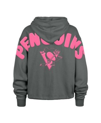 Women's Gray Pittsburgh Penguins Bright Side Venice Cropped Pullover Hoodie