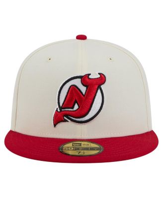 Мужская двухцветная приталенная шляпа New Era из белого хромированного материала New Jersey Devils 59FIFTY