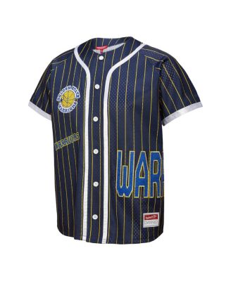 Модная бейсбольная майка Mitchell & Ness x DANNIJO для женщин синего цвета Golden State Warriors