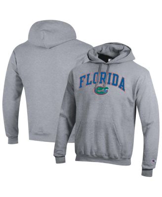 Champion - Men's Heather Gray Florida Gators Arched Logo Fleece Pullover Hoodie