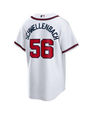 Men's Spencer Schwellenbach White Atlanta Braves Home Replica Jersey