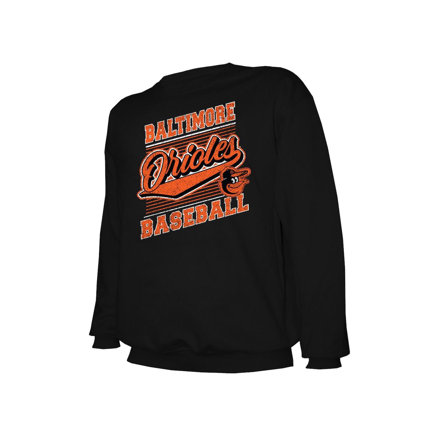 Men's Black Baltimore Orioles Lightweight Crew Sweatshirt