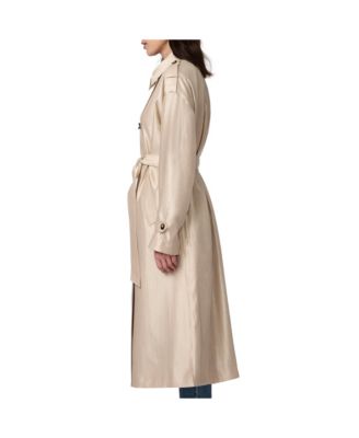 Женский двубортный тренч Bernardo с золотистым блеском