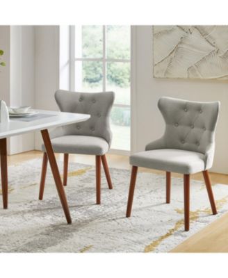 Set of 2 polyester Pedro Mid-Century Modern Waterproof Button-Tufted Dining Chair