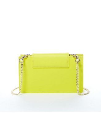 Bright Yellow Mini Crossbody Purse Chain Strap Leather Wristlet Women's Handbag
