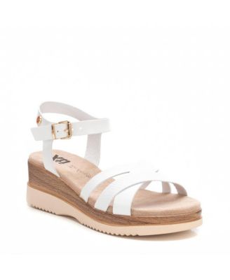 Women's Criss Cross Straps Low Wedge Sandals By XTI