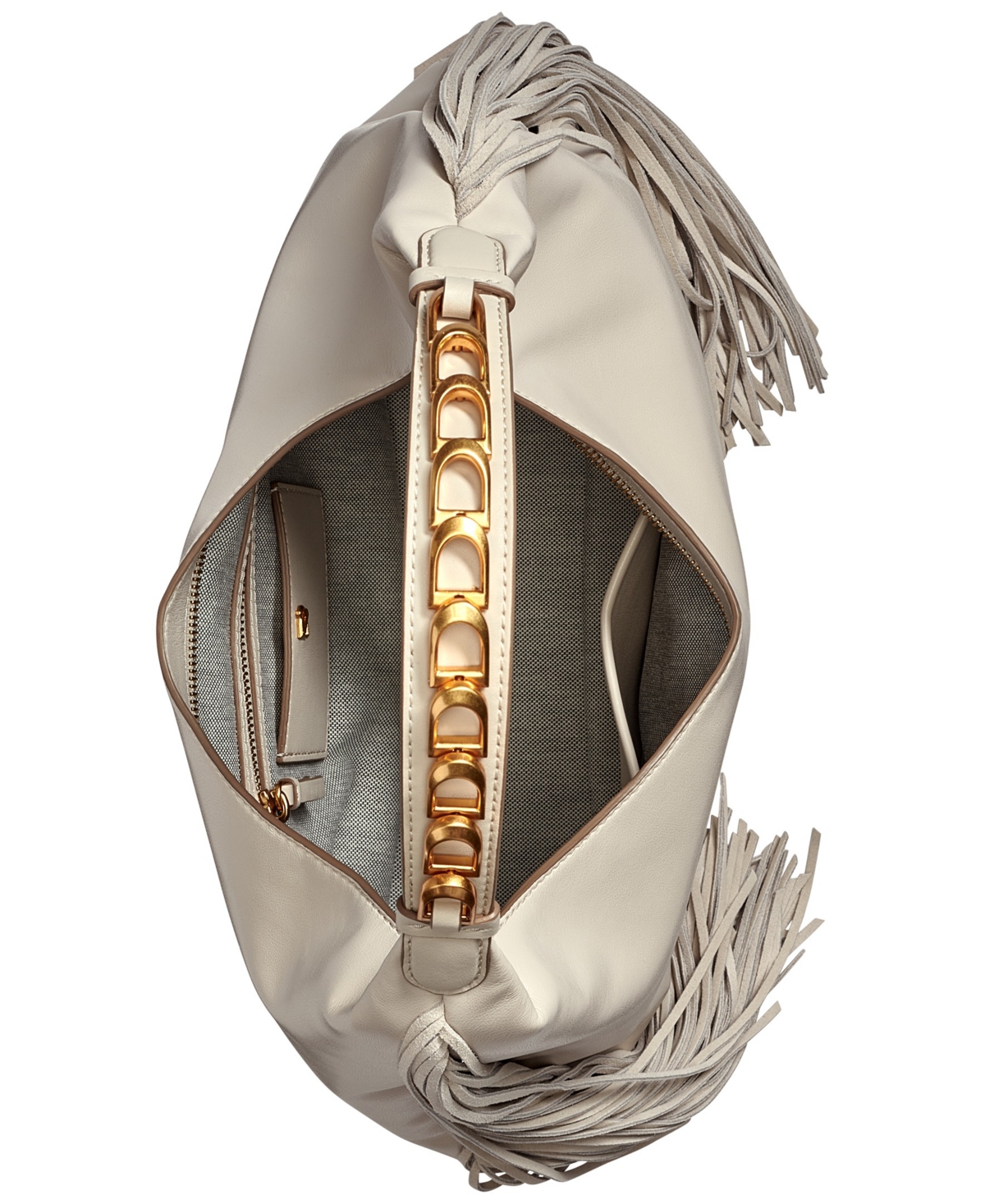 Shop Donna Karan Bellmore Small Fringe Shoulder With Bezel Strap